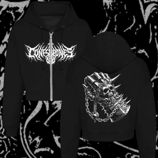 "Hells Grasp" Cropped Zip Hoodie