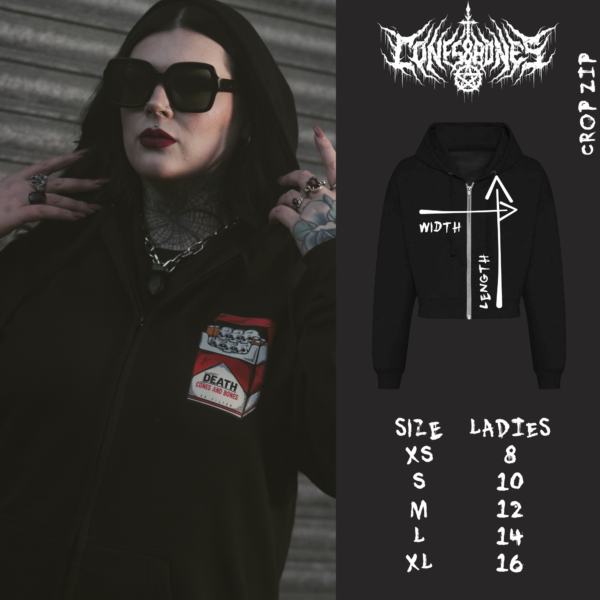 "Hells Grasp" Cropped Zip Hoodie - Image 2